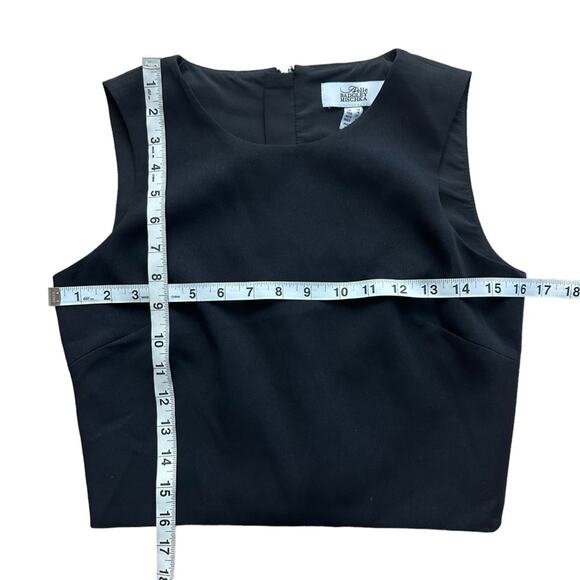 Belle Badgley Mischka Black Sleeveless Crop Top Size US 2 - Picture 6 of 11